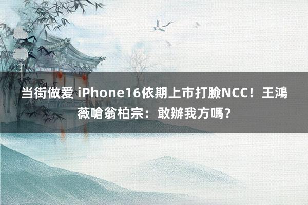 当街做爱 iPhone16依期上市打臉NCC！　王鴻薇嗆翁柏宗：敢辦我方嗎？