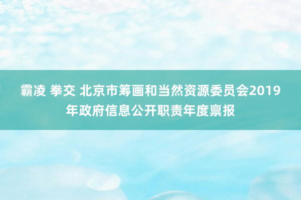 霸凌 拳交 北京市筹画和当然资源委员会2019年政府信息公开