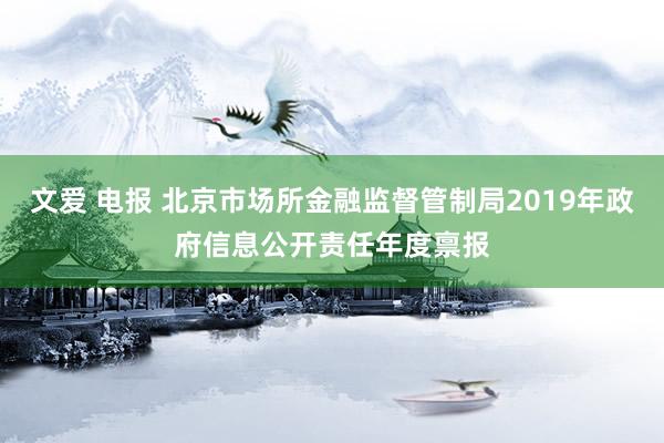 文爱 电报 北京市场所金融监督管制局2019年政府信息公开责